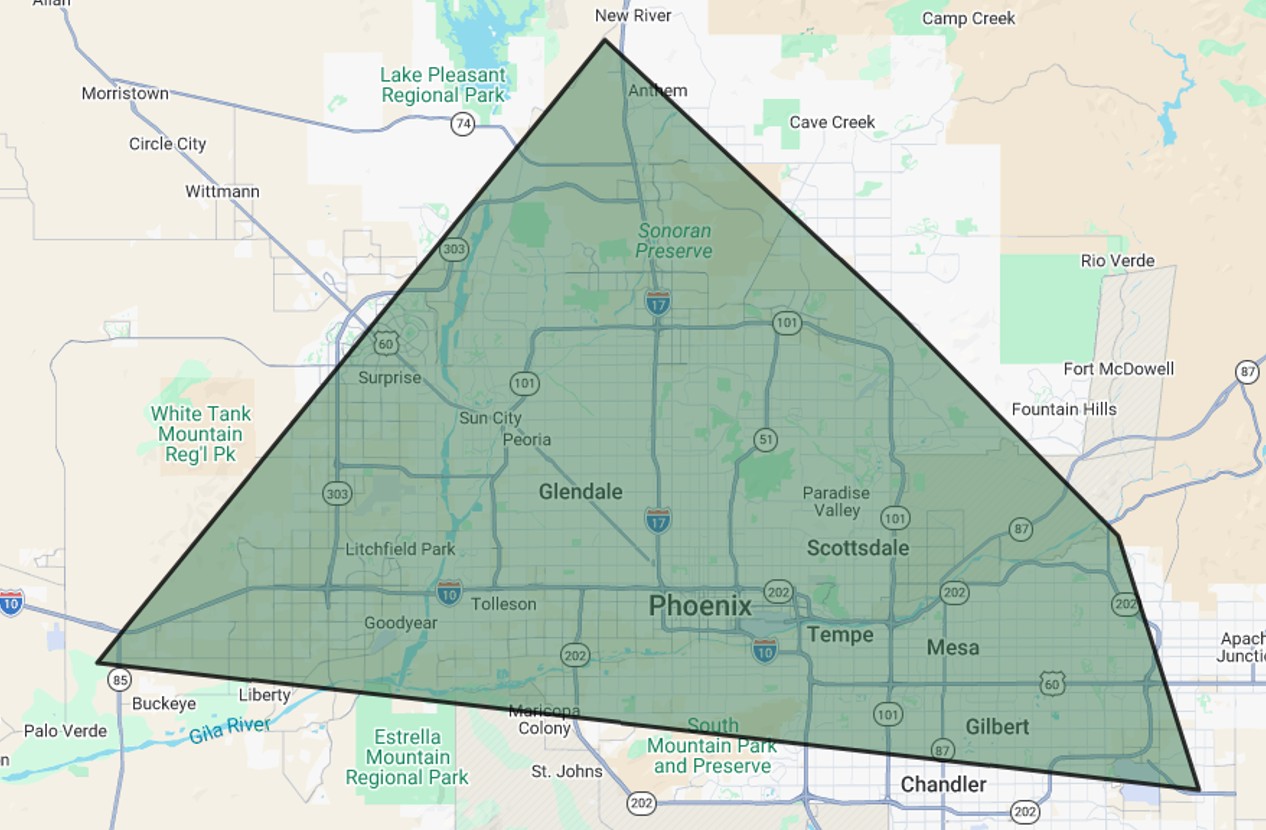 Phoenix Service Area Map